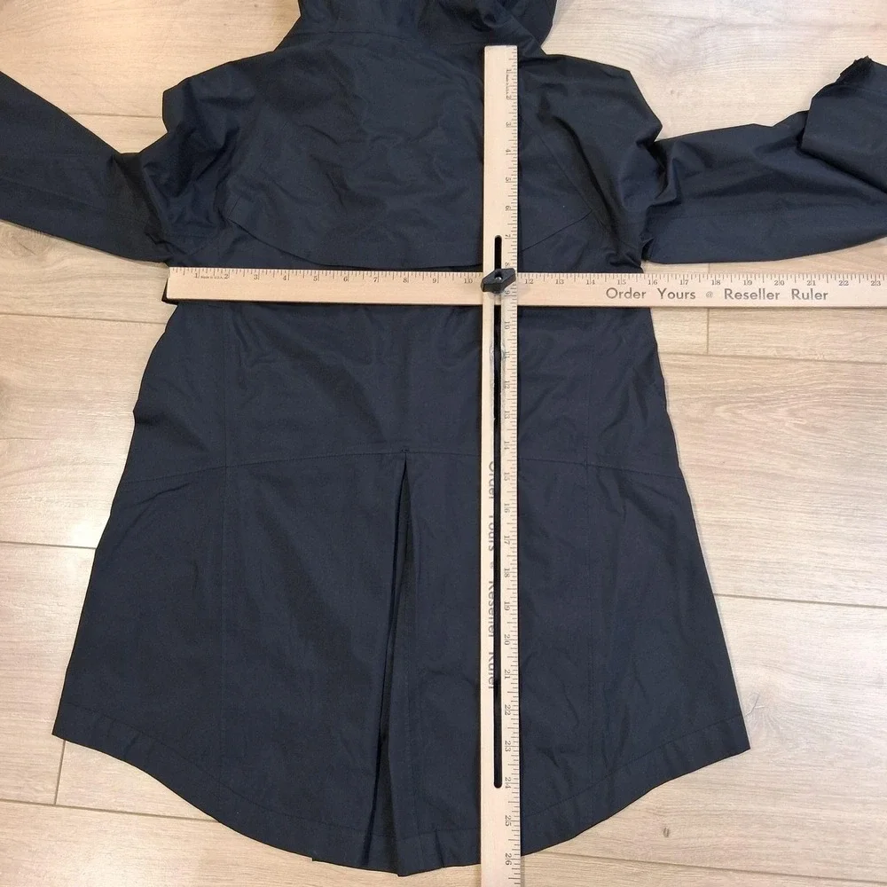 Nike Jacket Kids Small Black Hooded Windbreaker Long Running Rain Coat